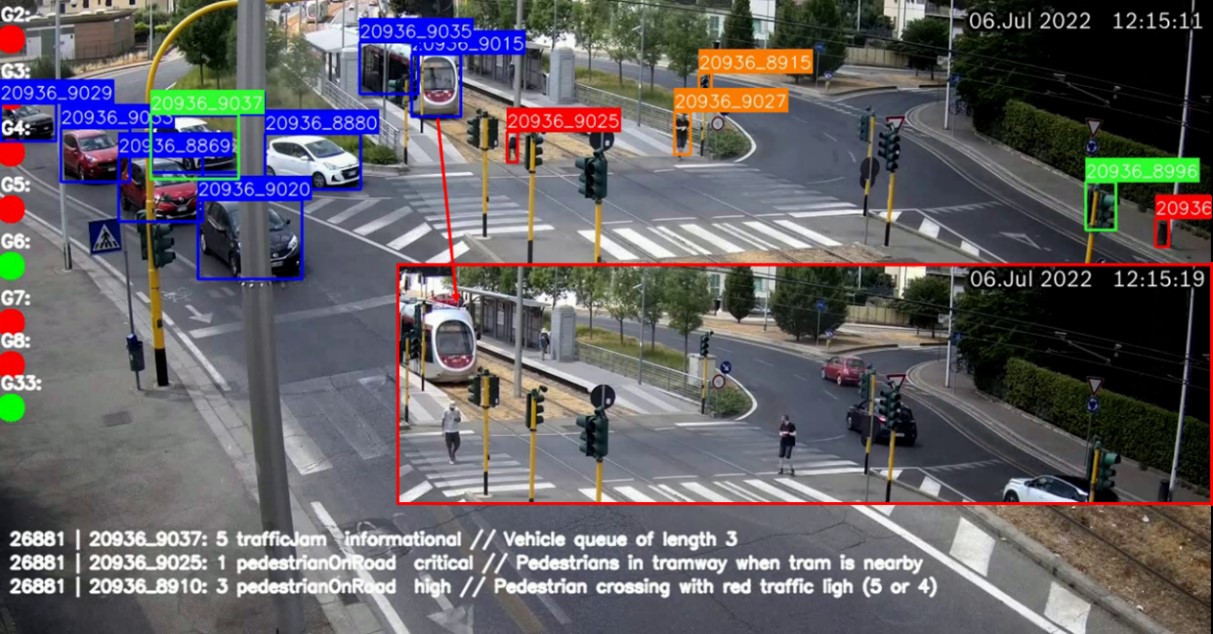 Interaction tram and pedestrian